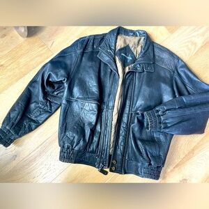 Pierre cardin vintage leather bomber jacket